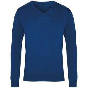 Premier Mens V-Neck Knitted Sweater Sweatshirt Workwear Sizes XS-4XL / Royal